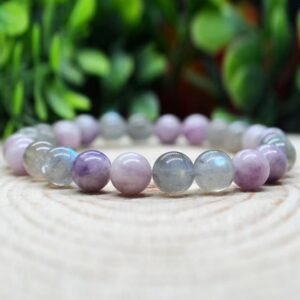 Armband „Spiritueller Glanz“ aus Lepidolith & Labradorit