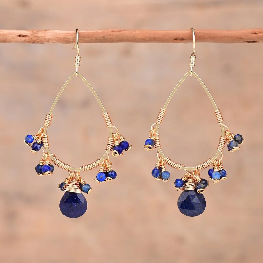"Retro" Earrings in Natural Stones – Bild 3