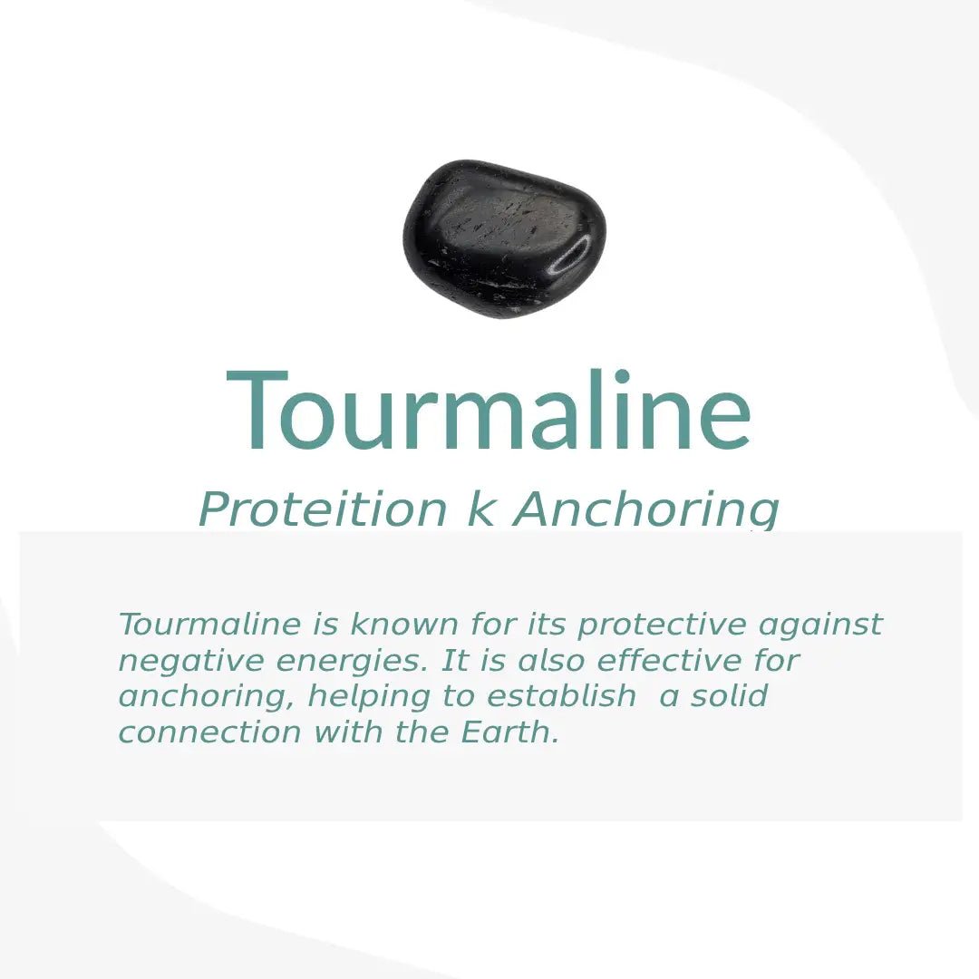 Ensemble "Inner Strength & Protection" in Labradorite, Moonstone, Aquamarine & Black Tourmaline – Bild 6