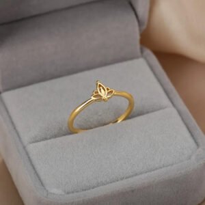 Stunning Vintage-Style Edelstahl Ring mit Lotus Flower Design