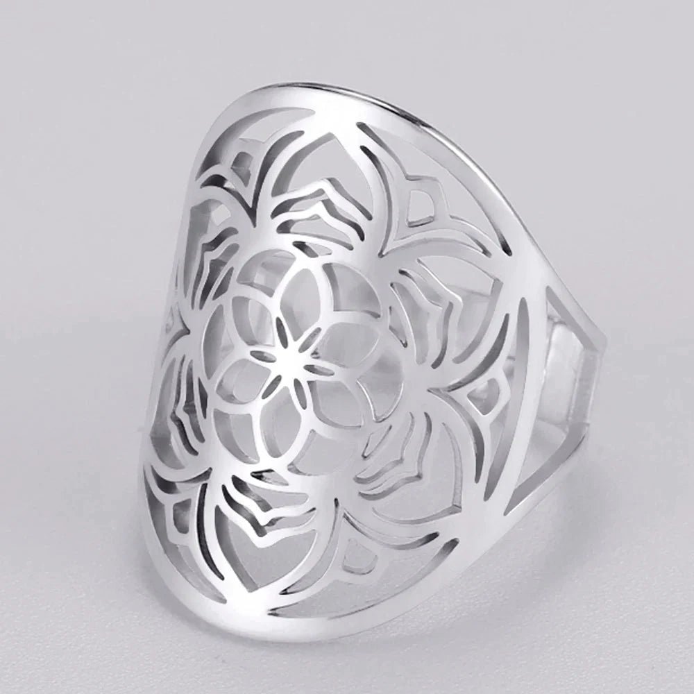 Adjustable Ring Mandala Flower – Bild 3