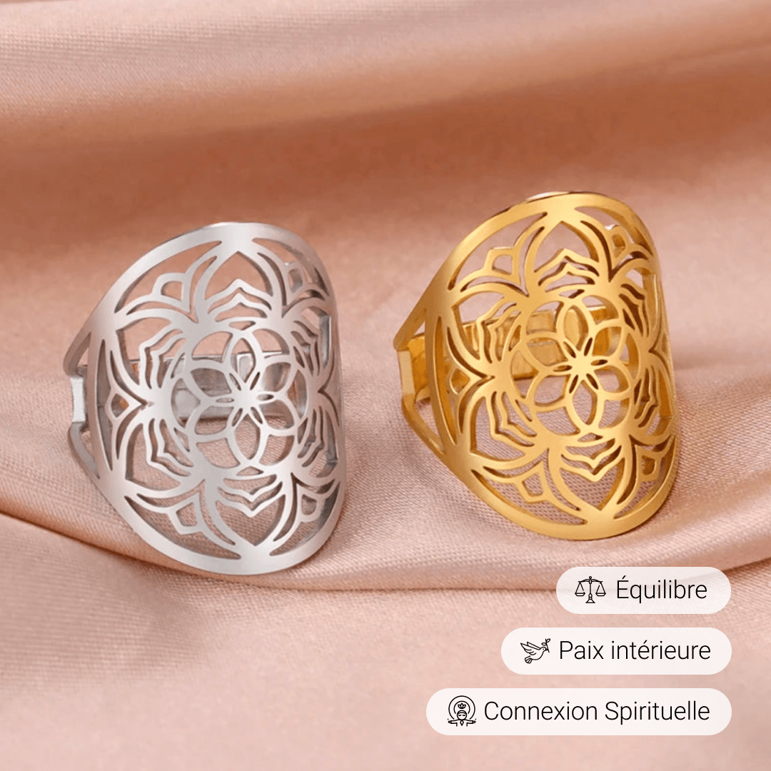 Adjustable Ring Mandala Flower – Bild 5