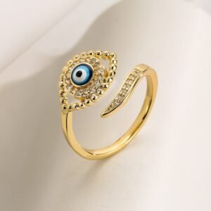 Verstellbar Blaues Auge Glücksbringer Ring