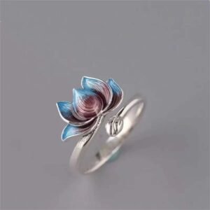 Bohemian Vintage-Stil Lotus Flower Design Ring