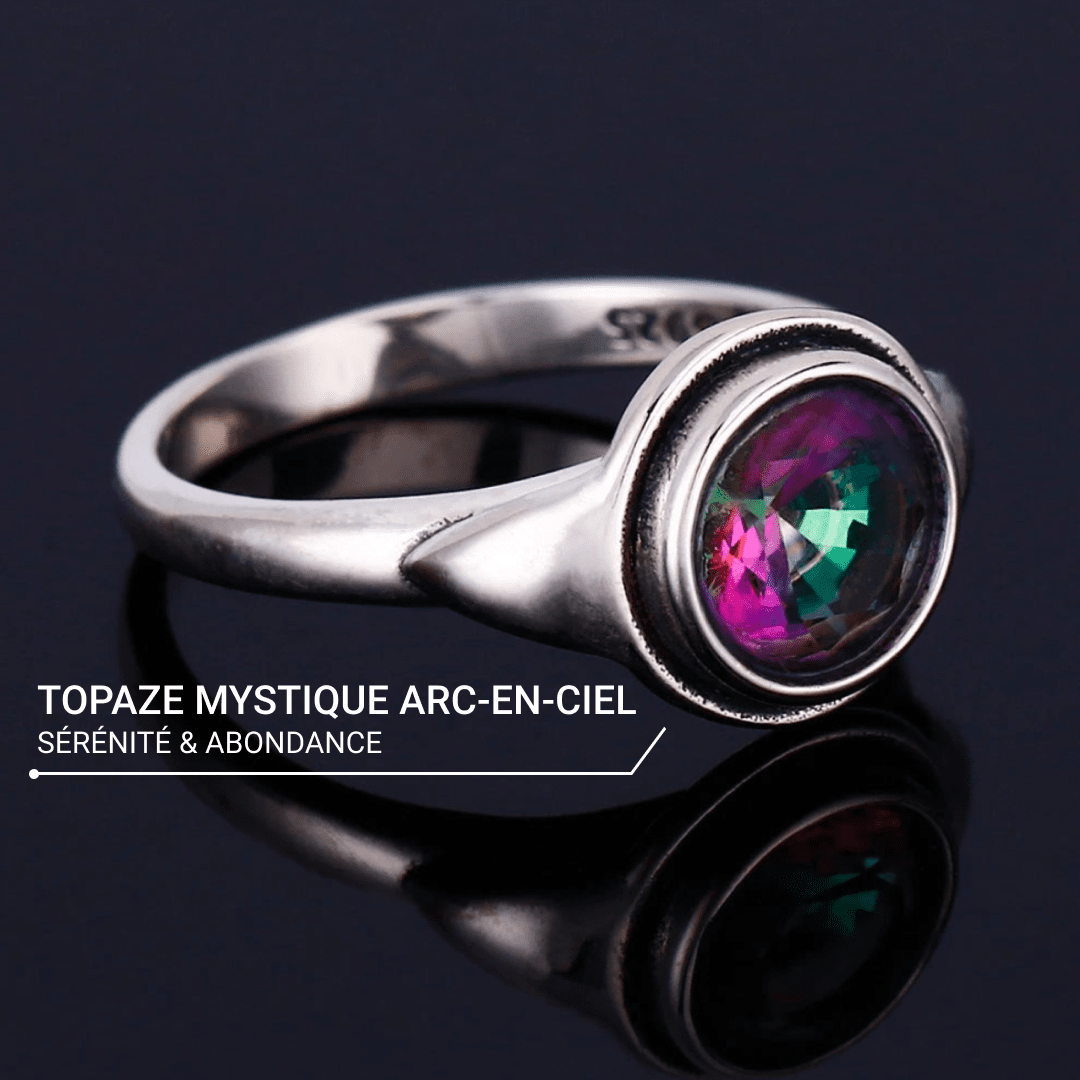 Rainbow Mystic Topaz & Silver Ring – Bild 4