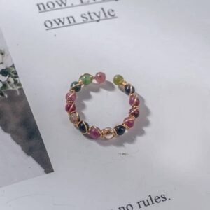 Bohemian Style Naturstein Ring in Zinc Alloy und Acrylic