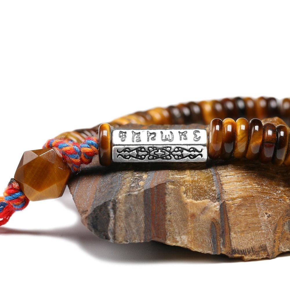 Tibetan Tiger Eye Beaded Bracelet – Bild 2