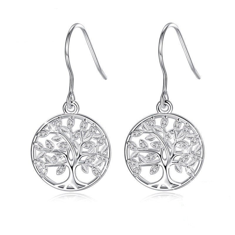 Silver Tree of Life Earrings – Bild 6