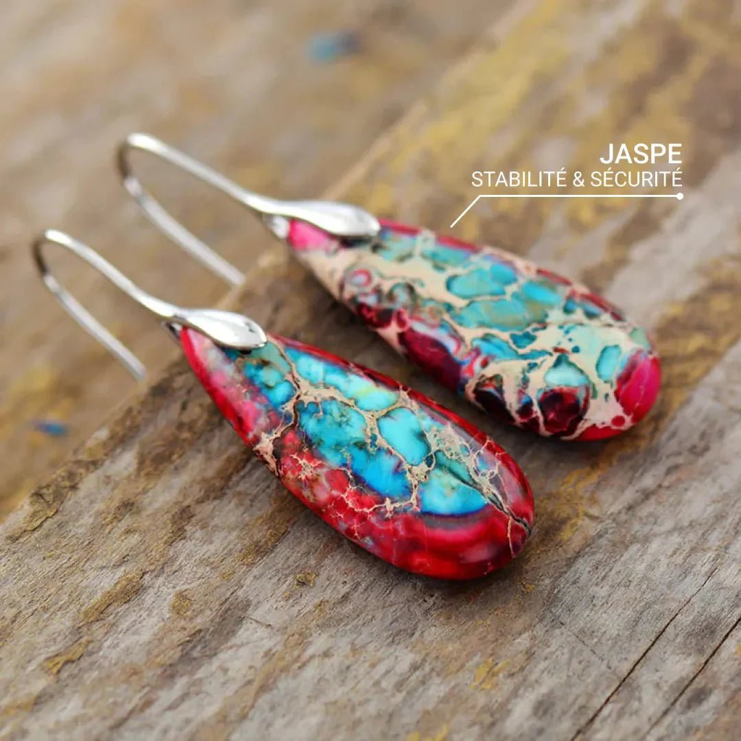 Jasper Tear Earrings – Bild 3