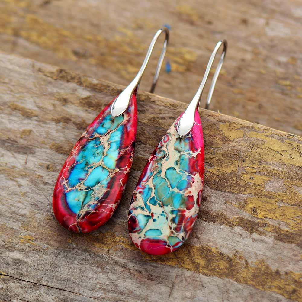 Jasper Tear Earrings – Bild 5