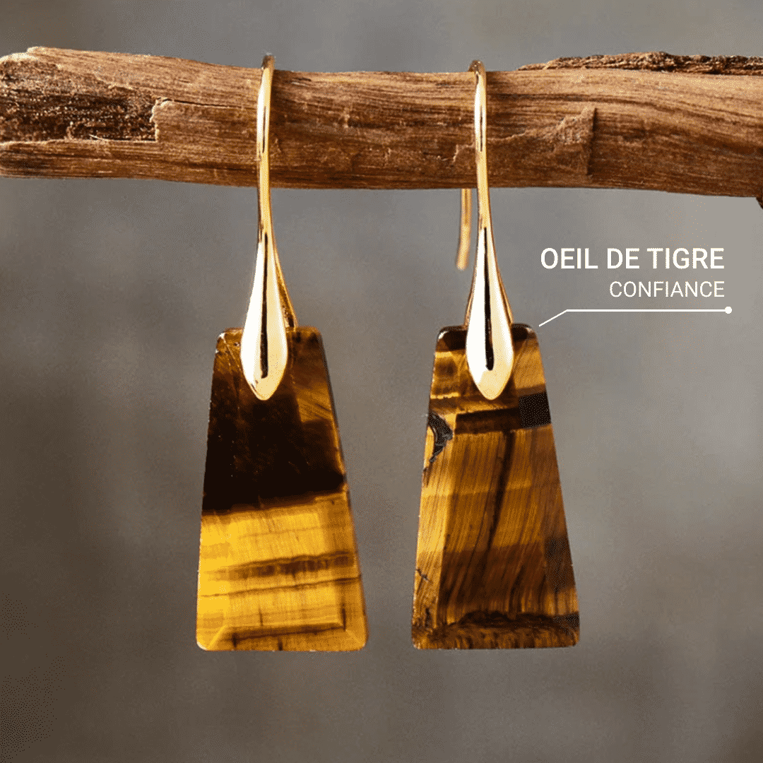 Minimalist Tiger Eye Earrings – Bild 4
