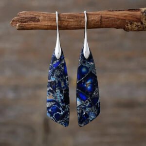 Hängeohrringe aus blauem Jaspis