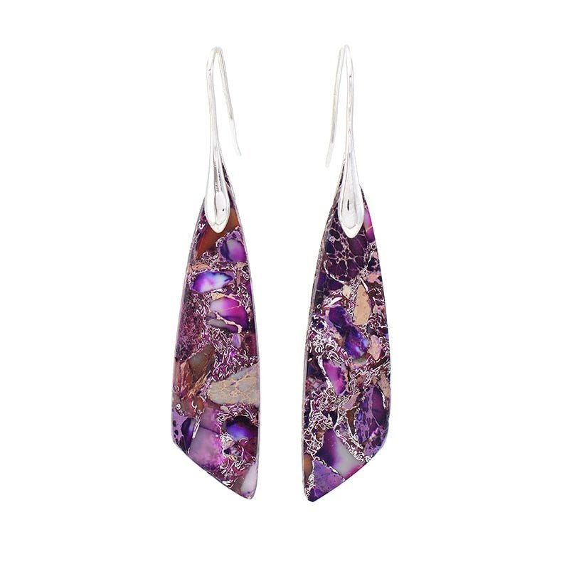 Dangling Earrings in Purple Jasper – Bild 5