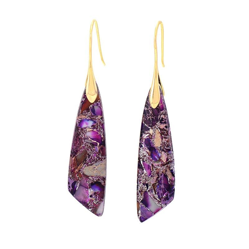 Dangling Earrings in Purple Jasper – Bild 6