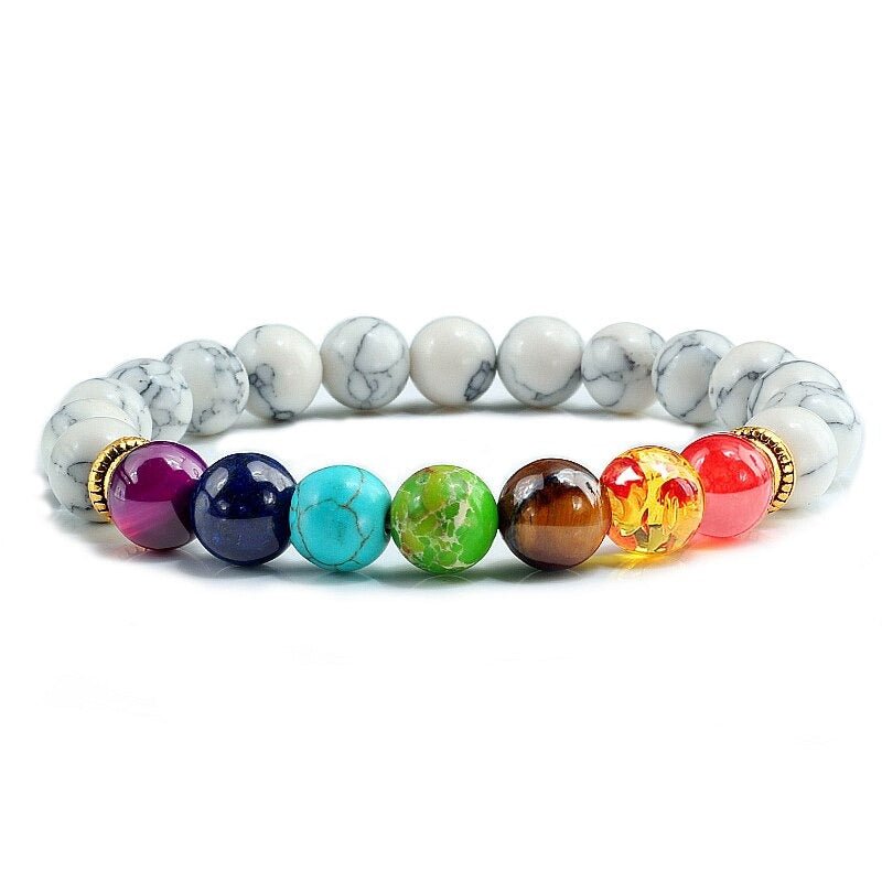 7 Chakra Howlite Bracelet