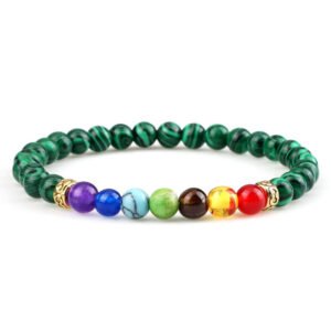 Malachite 7 chakra bracelet