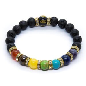 7 Chakra Lava Stone Bracelet