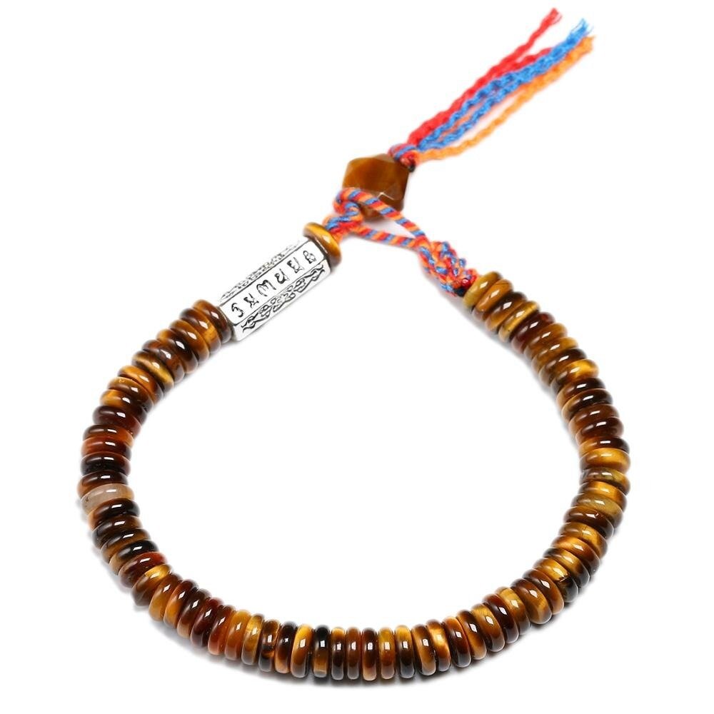 Tibetan Tiger Eye Beaded Bracelet – Bild 4