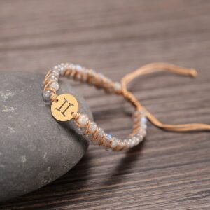 Braided Bracelet "12 Constellations" in Natural Stones