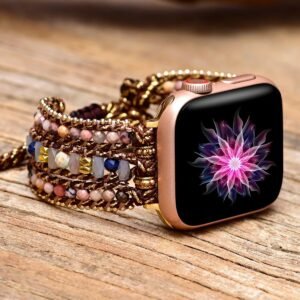 Armband Wickel Apple-Watch in Rhodonit