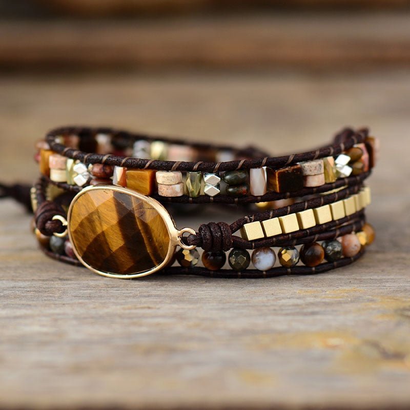 Bracelet Wrap "Conscience" in Tiger's Eye – Bild 2