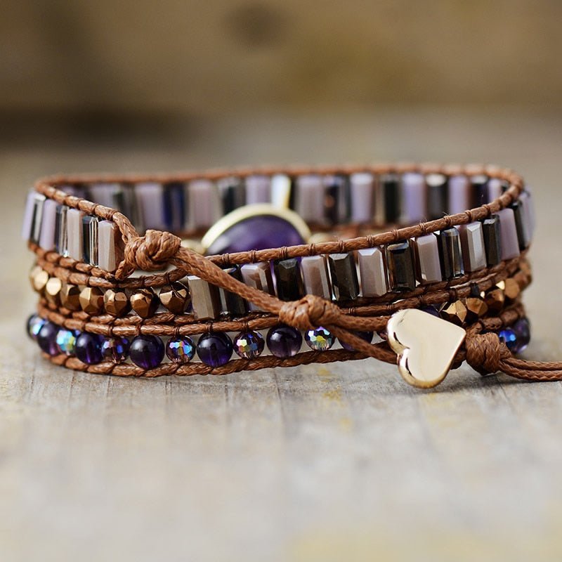 Bracelet Wrap "Exquis" in Amethyst – Bild 3