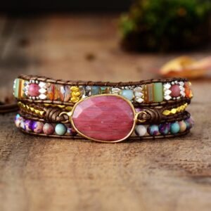Rhodochrosite Wrap Bracelet