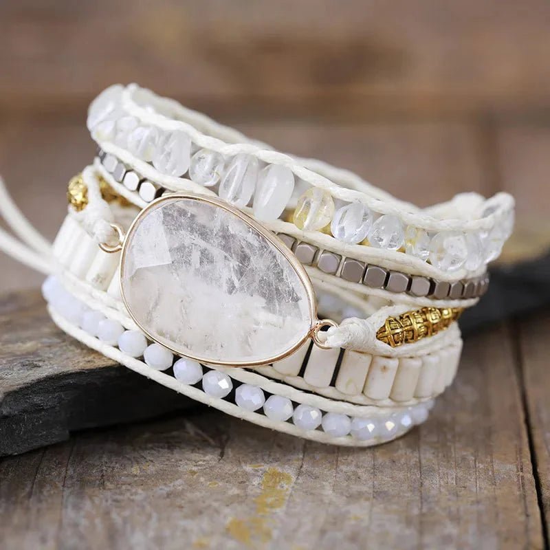 Wickelarmband „Inneres Licht“ aus Bergkristall
