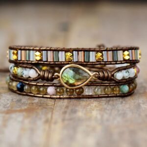 Wickelarmband „Schutz“ aus Labradorit