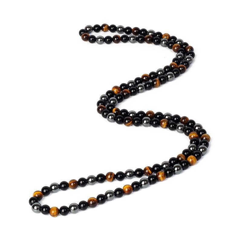 "3 Protections" Necklace in Hematite, Obsidian & Tiger's Eye – Bild 5
