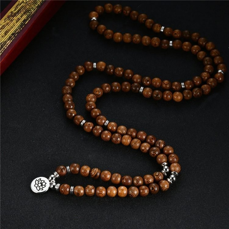 Tibetan Wood Mala Necklace - Image 2