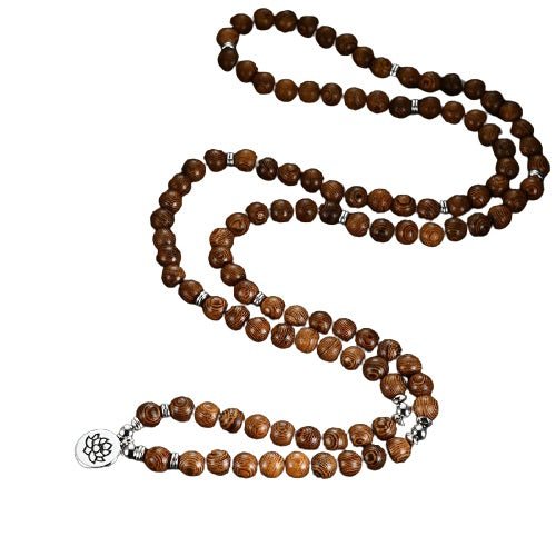 Tibetan Wood Mala Necklace