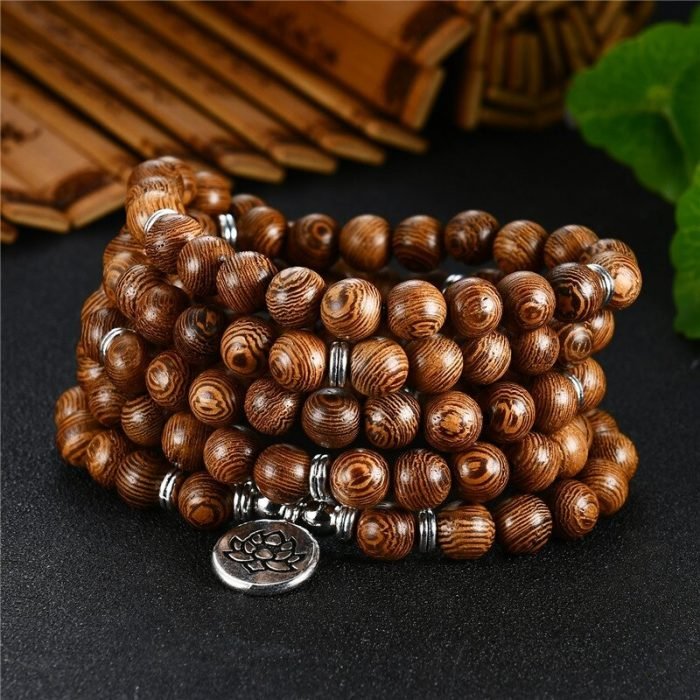 Tibetan Wooden Mala Necklace