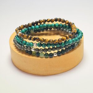 Naturstein-Armband-Set mit Pyrit