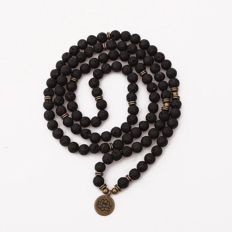 Tibetan lava stone mala – Bild 2