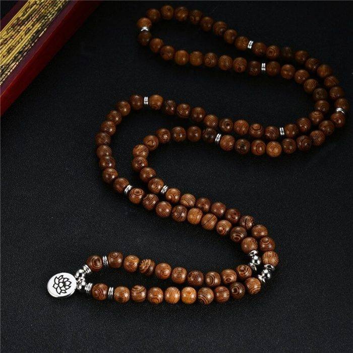 Tibetan Wooden Mala Necklace - Image 4