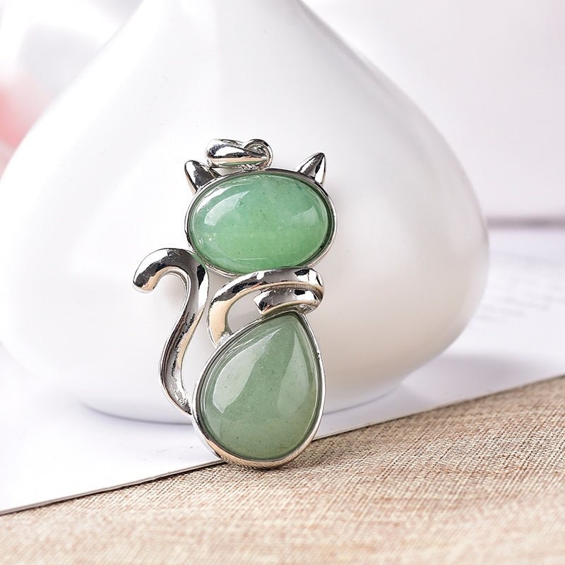 Natural Stone Cat Pendant – Bild 10