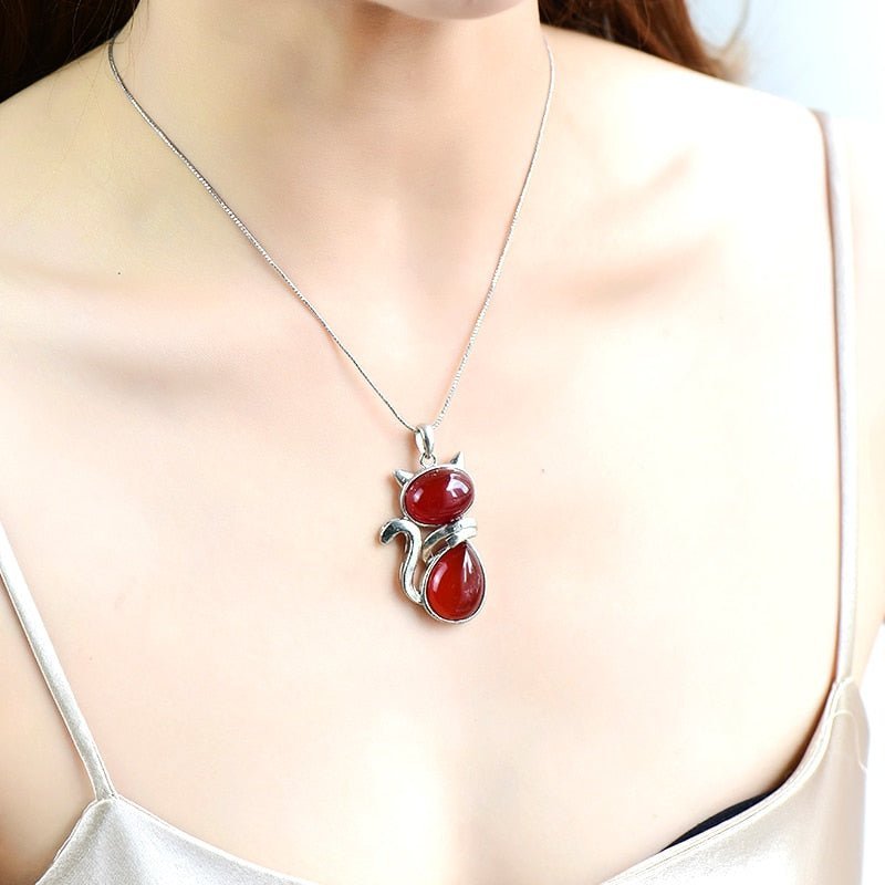 Natural Stone Cat Pendant – Bild 8