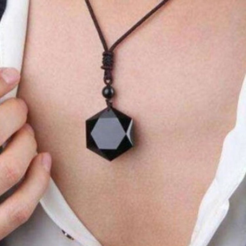 Black Obsidian "Star" Pendant – Bild 4