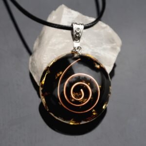 Orgonit-Anhänger „Schutzenergien“ aus schwarzem Obsidian