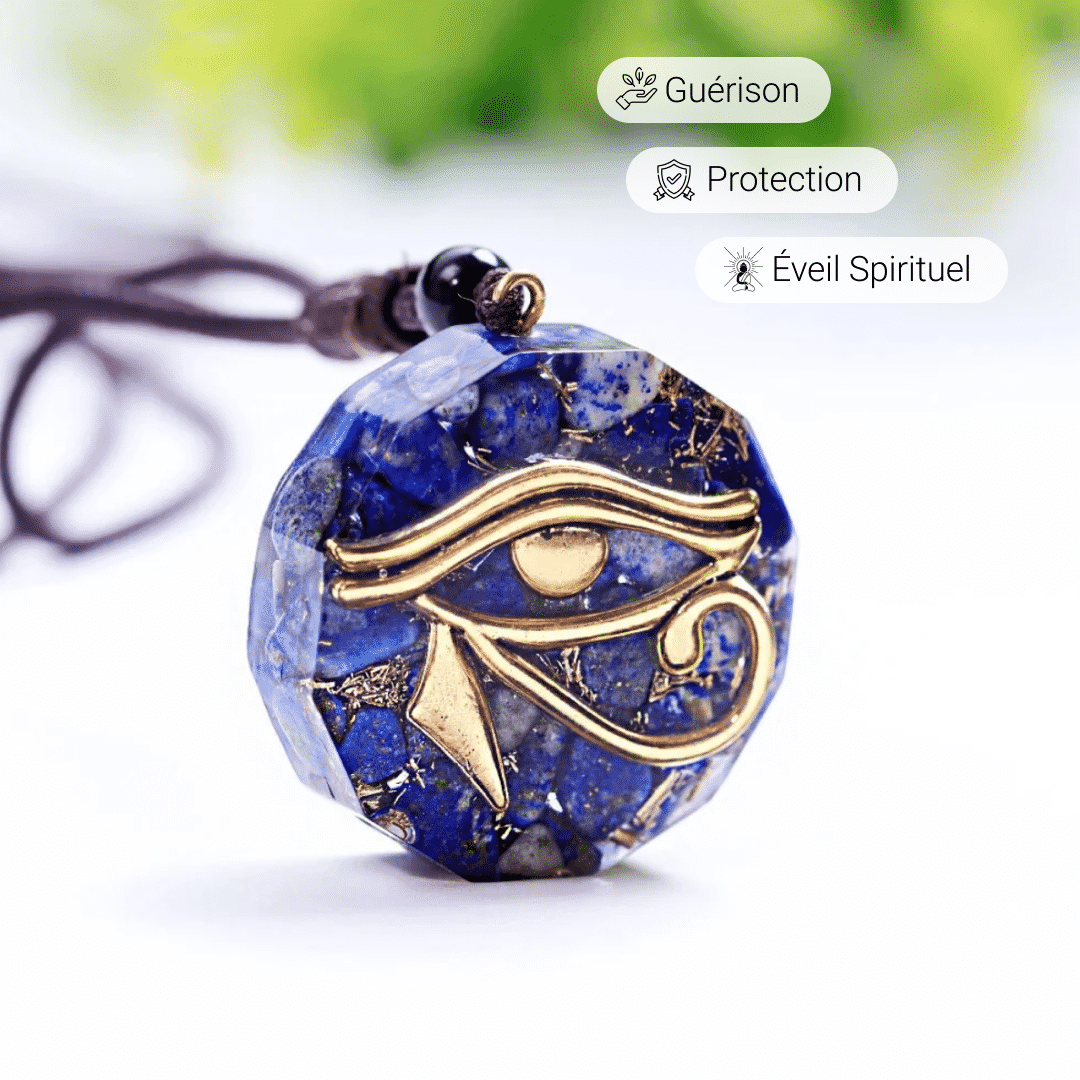 Orgonite Pendant Eye of Horus in Natural Stones – Bild 6