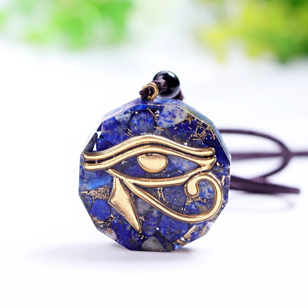 Orgonite Pendant Eye of Horus in Natural Stones – Bild 7