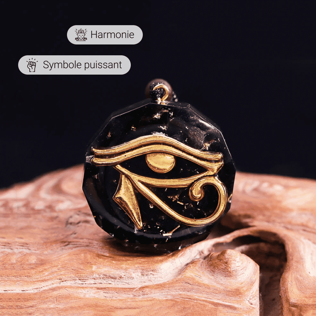Orgonite Pendant Eye of Horus in Natural Stones – Bild 9