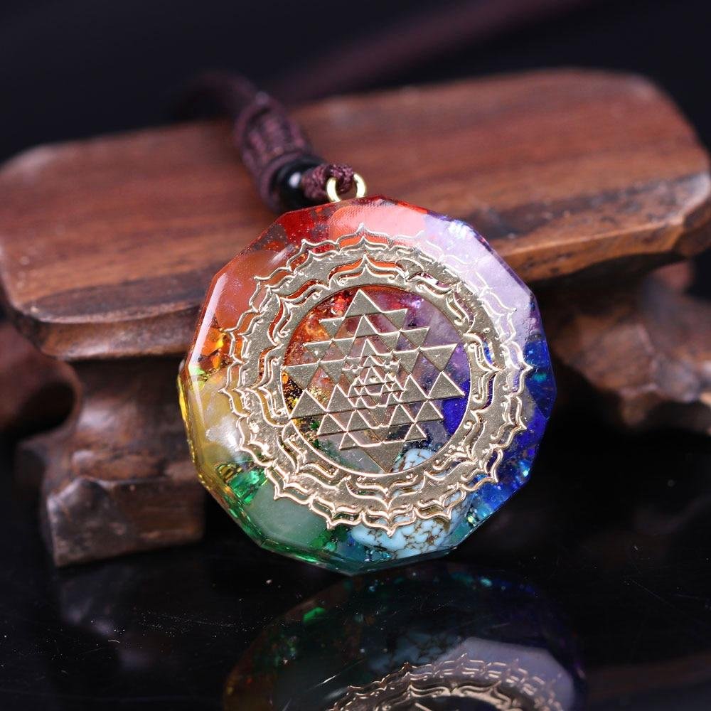 Orgonite Pendant "Sri Yantra - 7 Chakras" – Bild 4