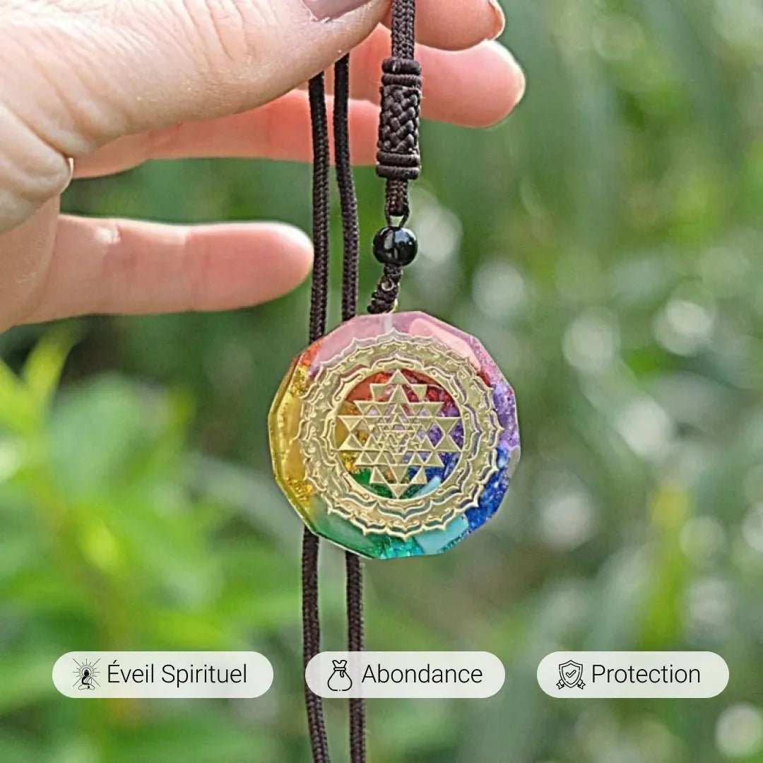 Orgonite Pendant "Sri Yantra - 7 Chakras" – Bild 5