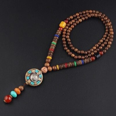 Tibetan wooden necklace - Afbeelding 2